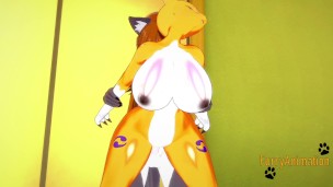 Digimon Hentai – Taomon & Grey Fox Hard Sex 2/2